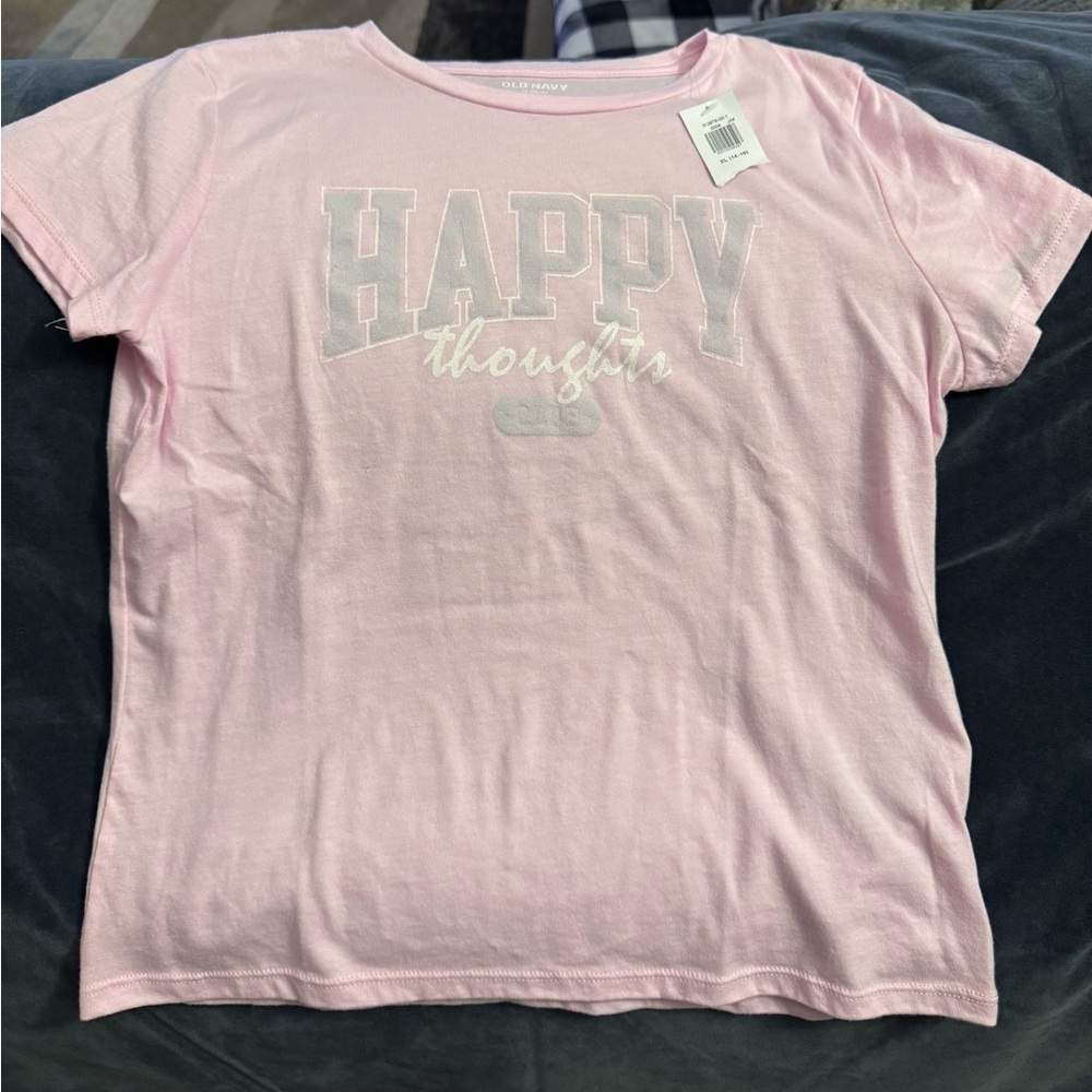 Old Navy Pink 'Happy Thoughts' Kids Tee